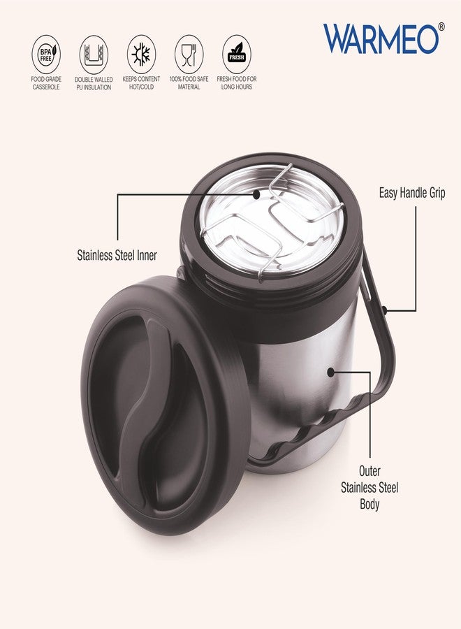 WARMEO مجموعة علب طعام وارميو ليجند، 4 قطع، مصنوعة من الفولاذ المقاوم للصدأ، سعة كل منها 600 مل، معزولة بمادة البولي يوريثين، مانعة للتسرب، مناسبة لحفظ الطعام ساخنًا وباردًا، مثالية للمكتب والجامعة والنزهات - Image 3